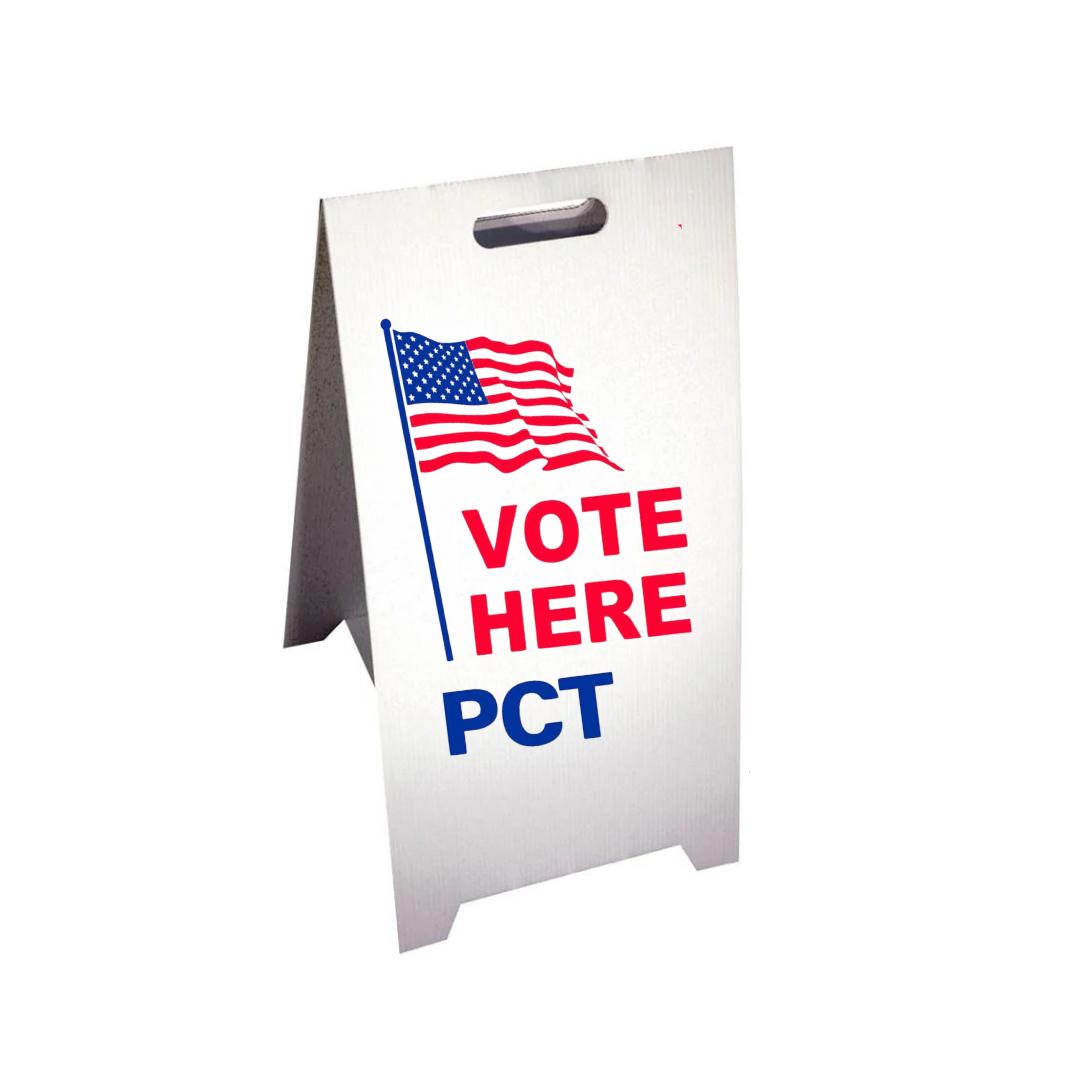 VOTE HERE PCT Corrugated A-Frame Sign (SG-202F)