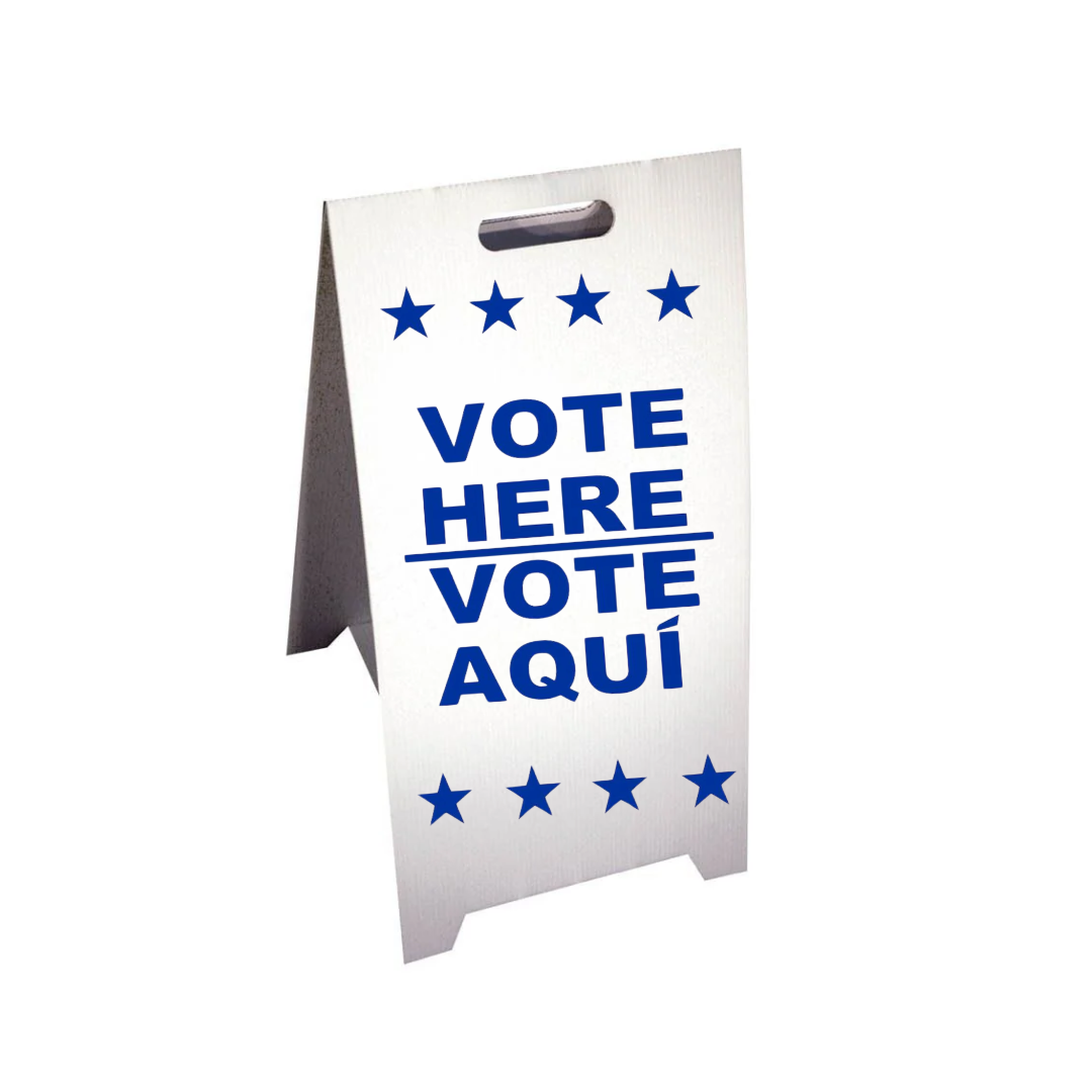 VOTE HERE/VOTE AQUI STAR Corrugated A-Frame Sign (SG-205F)