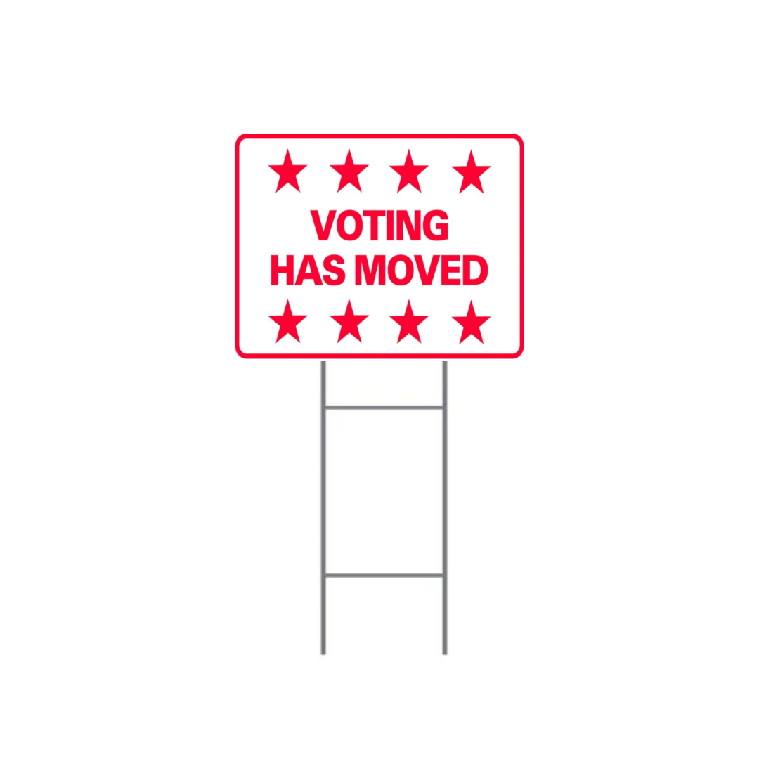 VOTING HAS MOVED H-Stake Sign (SG-206D2)