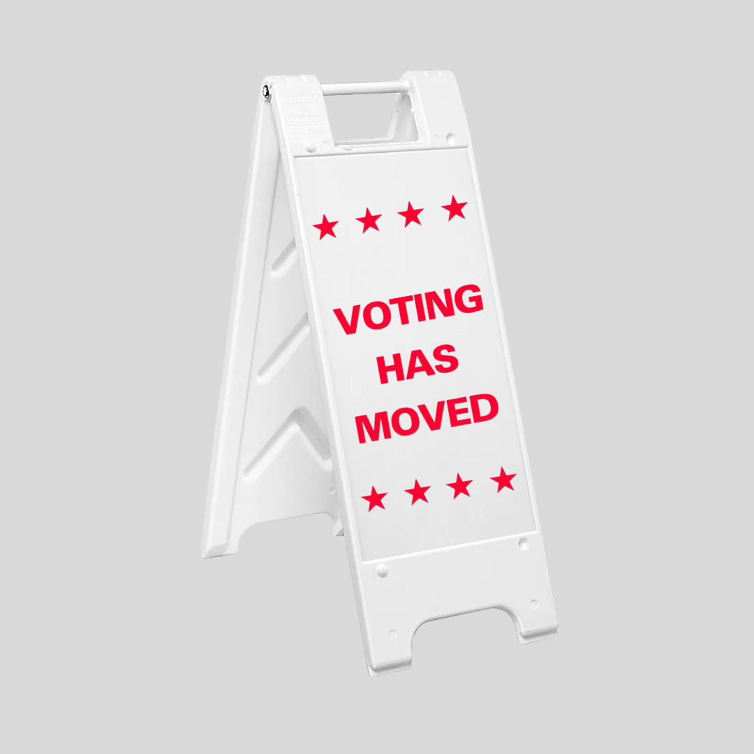 VOTING HAS MOVED Slim Sign (SG-206E)