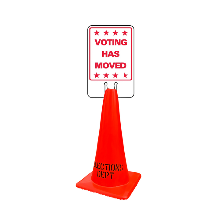 VOTING HAS MOVED Cone Topper Sign (SG-206I1)