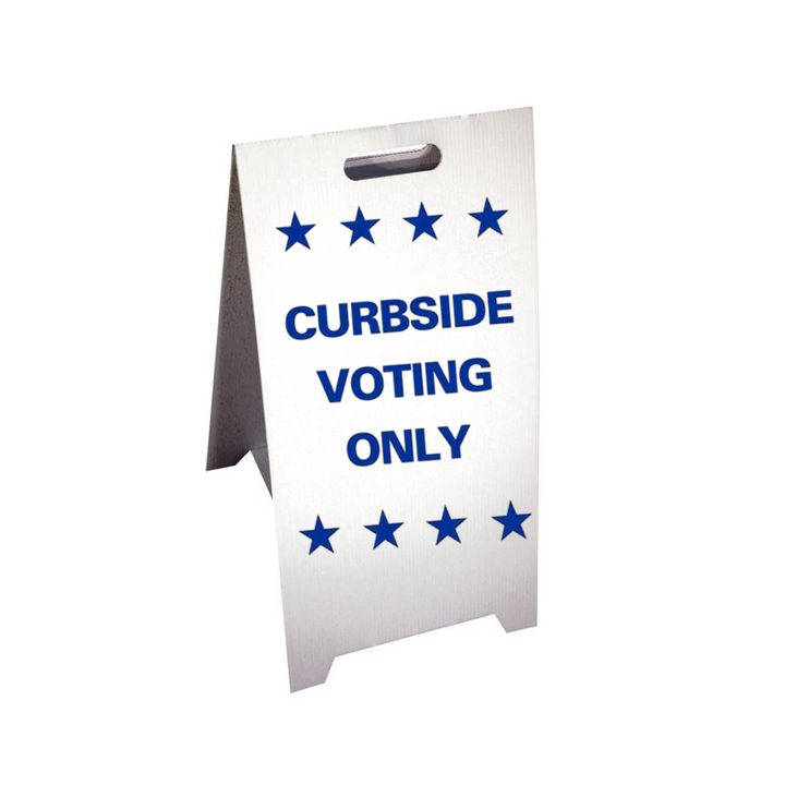 CURBSIDE VOTING ONLY Corrugated A-Frame Sign (SG-207F)