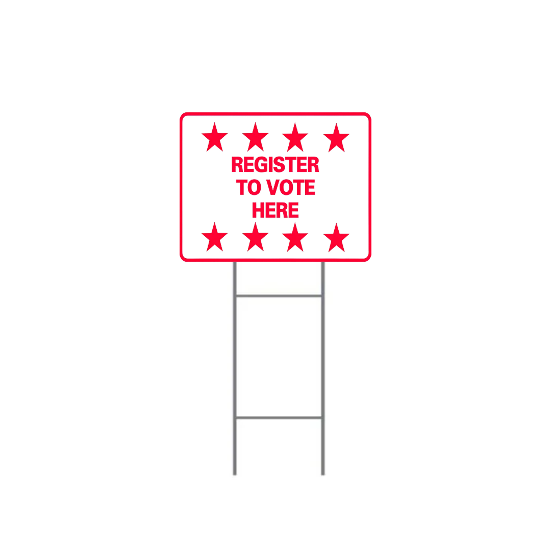REGISTER TO VOTE HERE H-Stake Sign SG-211D2