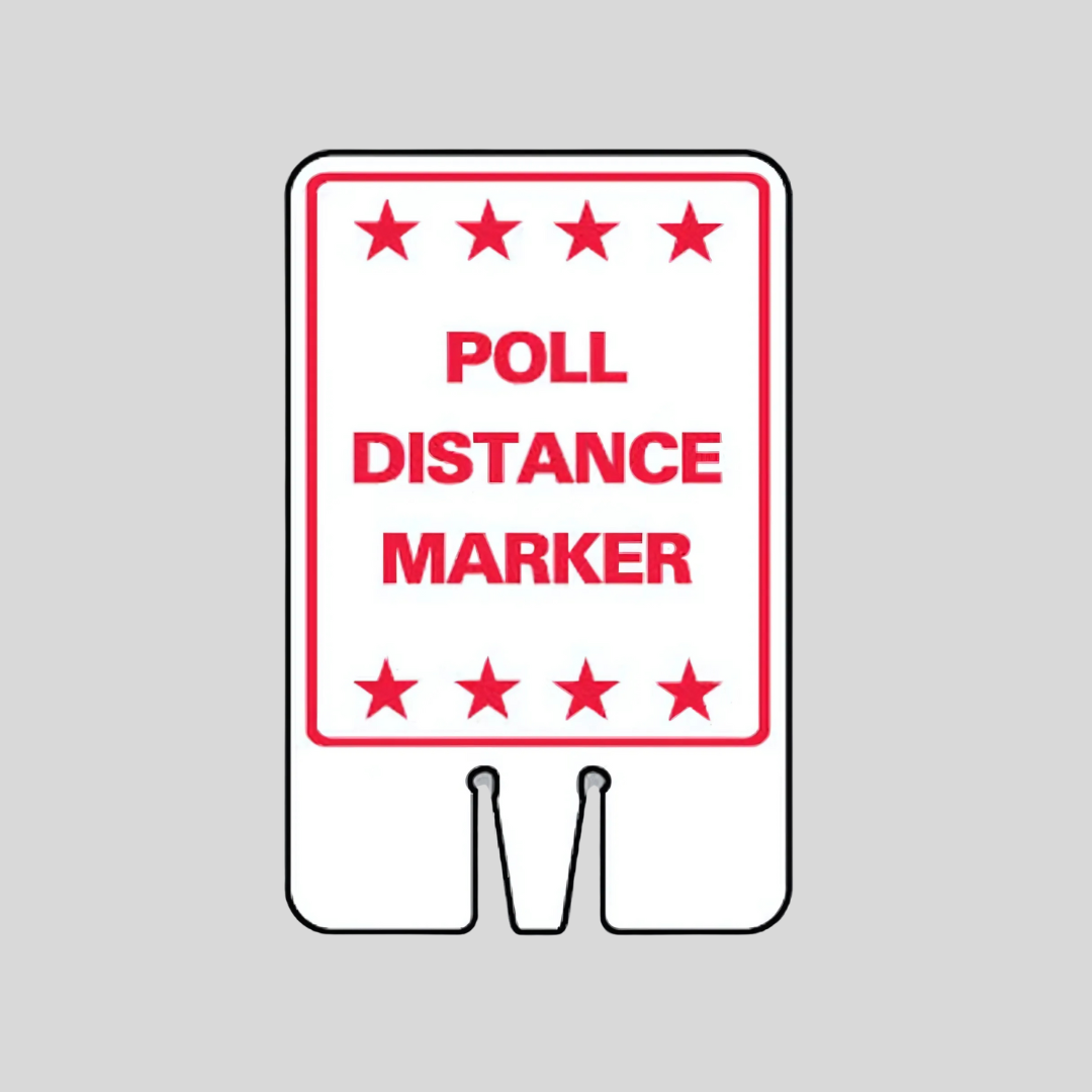 POLL DISTANCE MARKER Cone Topper Sign (SG-212I1)
