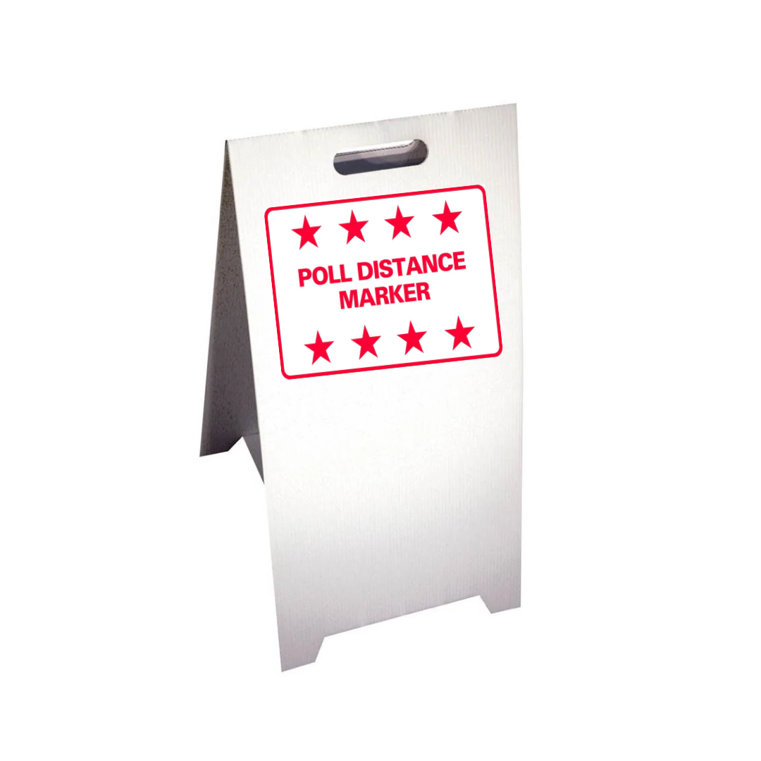 POLL DISTANCE MARKER Corrugated A-Frame Sign - Multi (SG-212G)