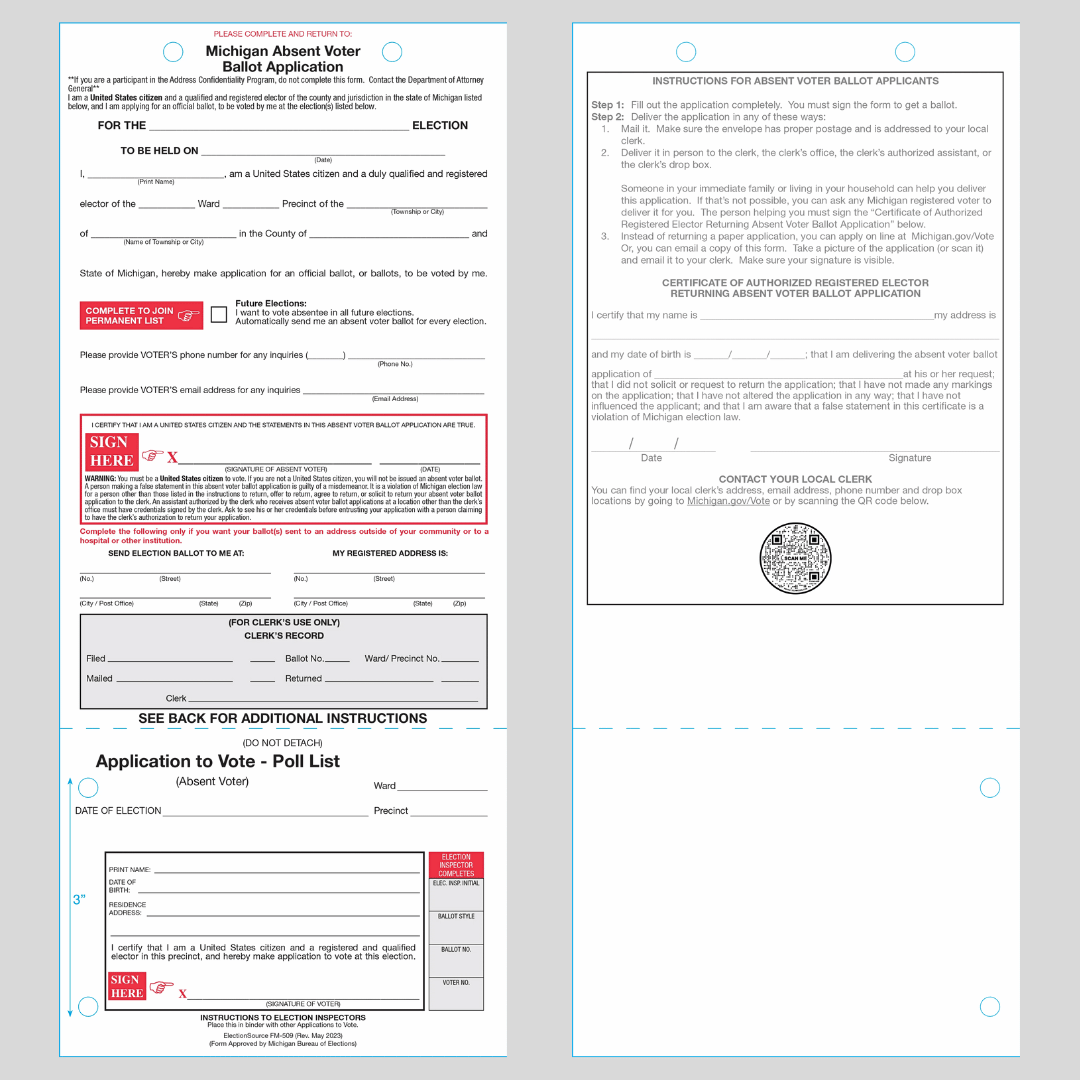 Application for Absent Voters Ballot (FM-509)