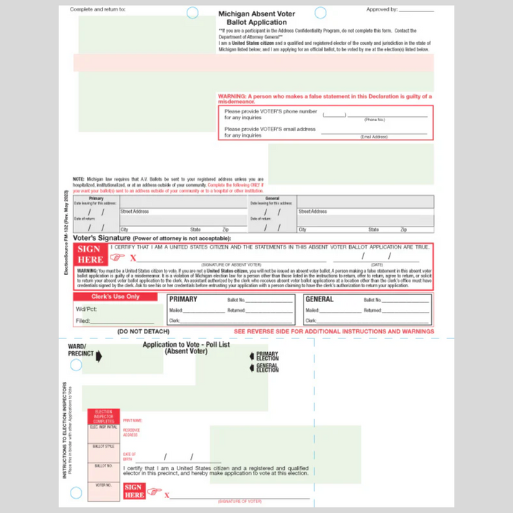 Application To Vote QVF - Dual (FM-132)