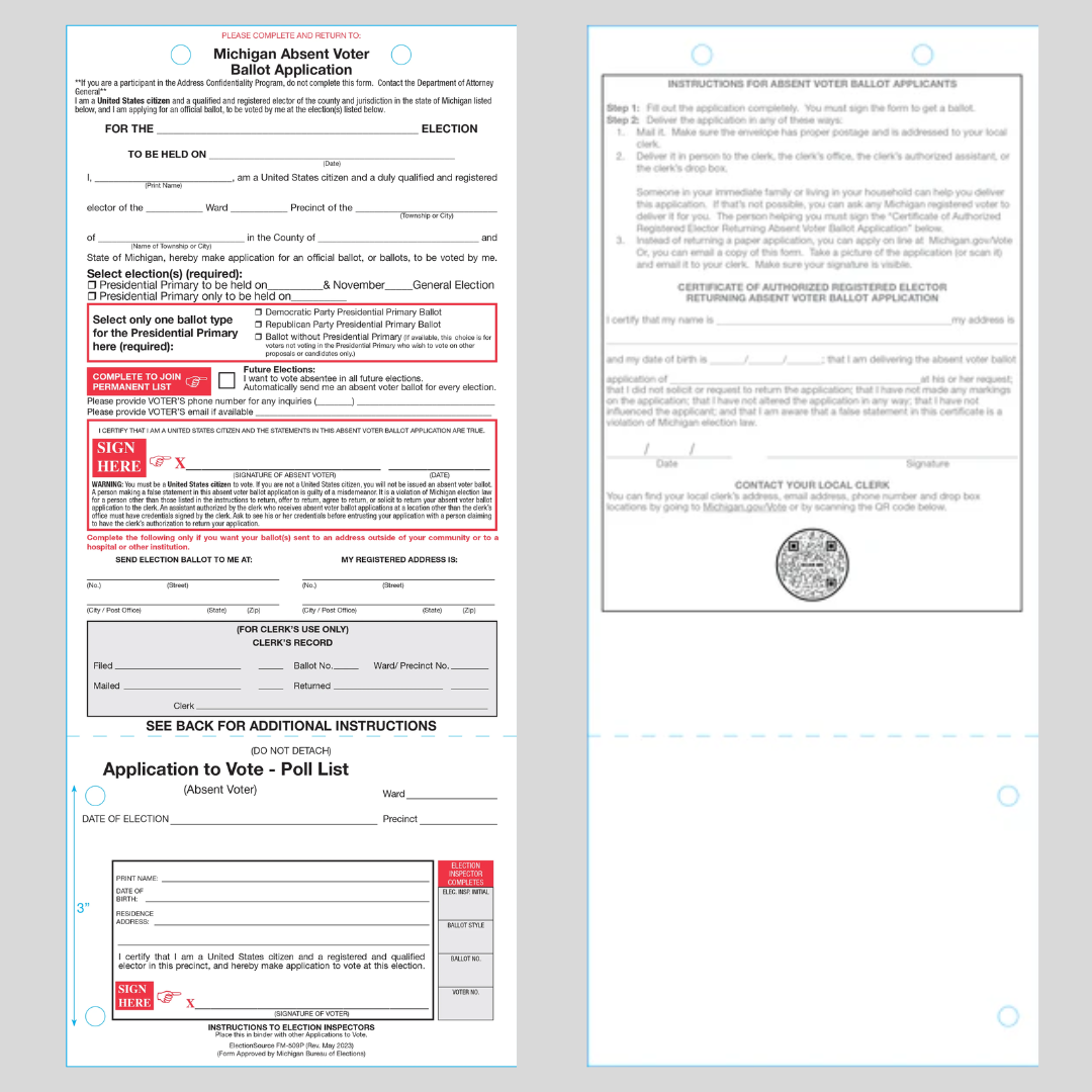 Application for Absent Voters Ballot for Presidential Primary (FM-509P)