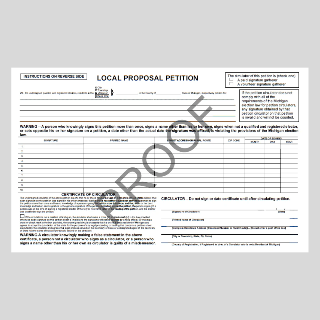 County-Local Proposal Petition PT-840