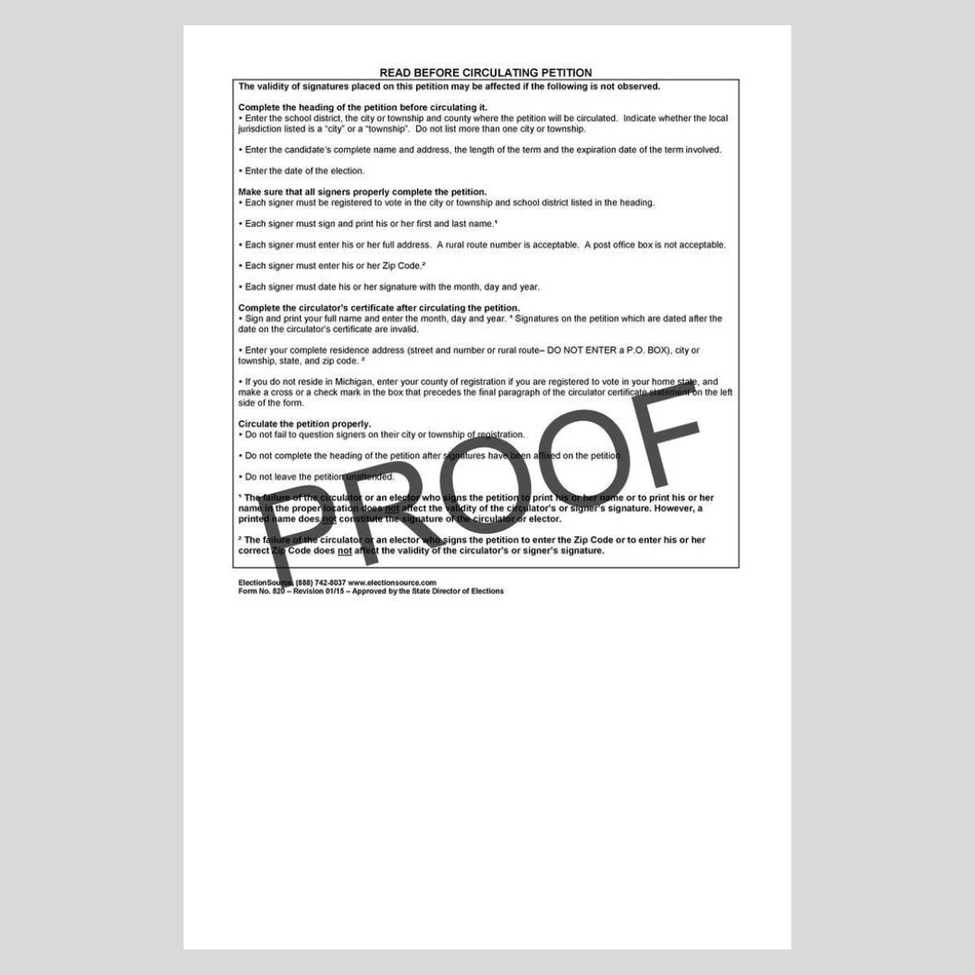Nominating Petition - School District (PT-820)