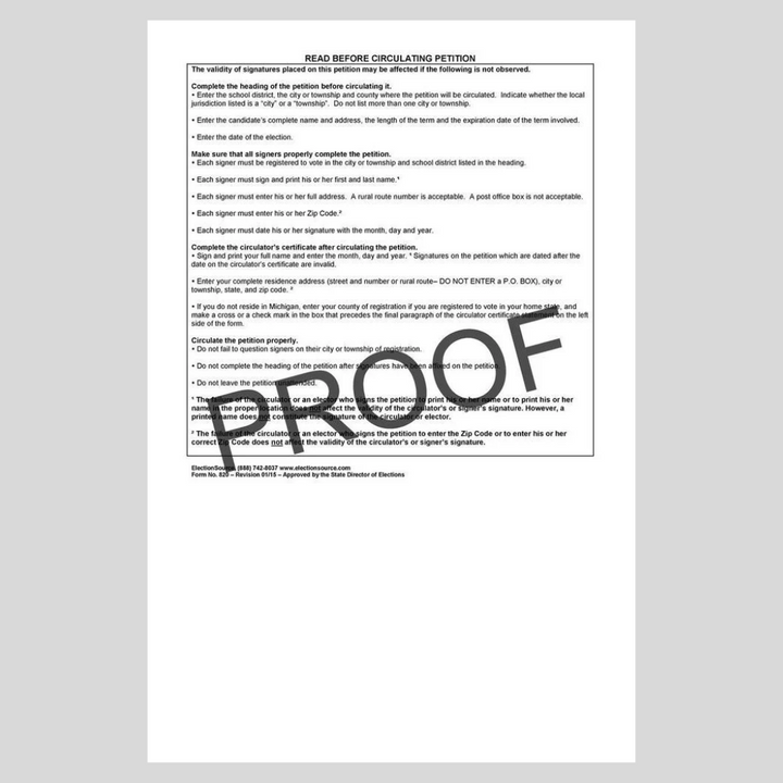 Nominating Petition - School District (PT-820)