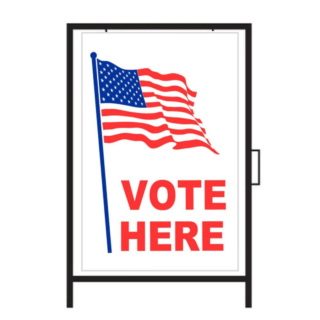 VOTE HERE DOUBLE-SIDED Metal Sign SG-201A2