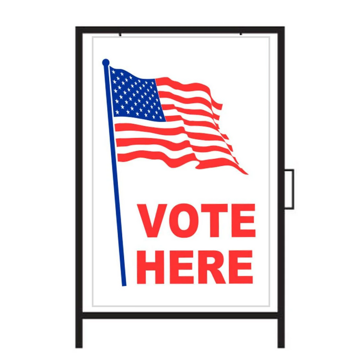 VOTE HERE Double-Sided Metal A-Fame Sign (SG-201A2)