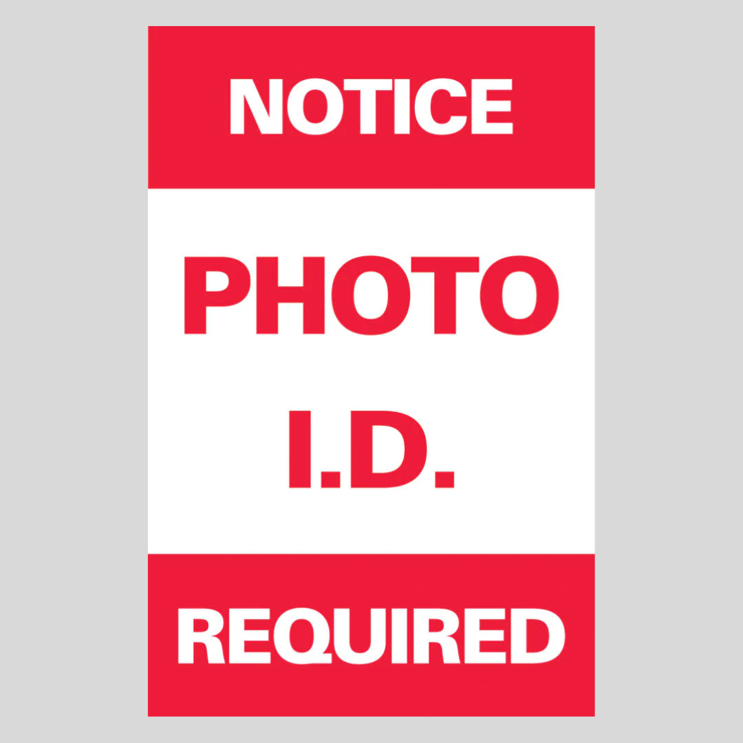 NOTICE PHOTO I.D. REQUIRED SG-301H