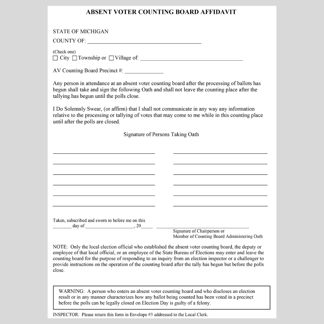 Declaración jurada de la junta de conteo de votantes ausentes
