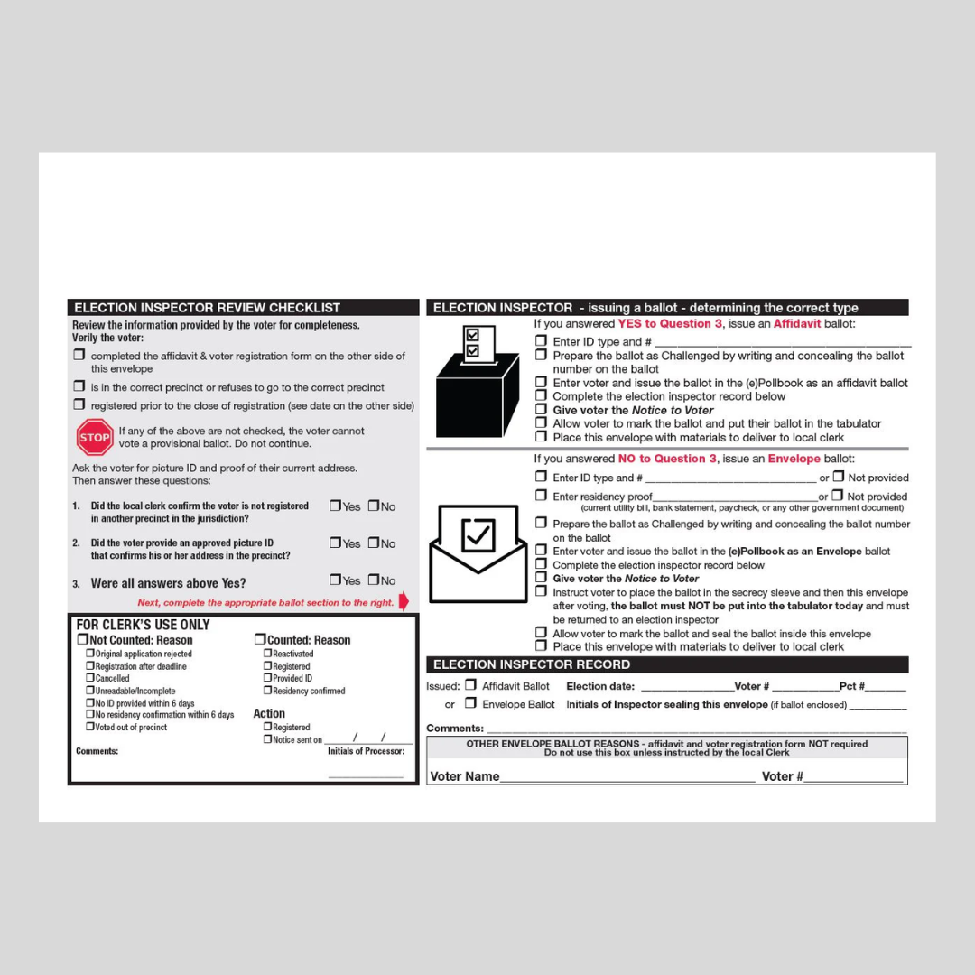 Folleto de instrucciones de la boleta provisional