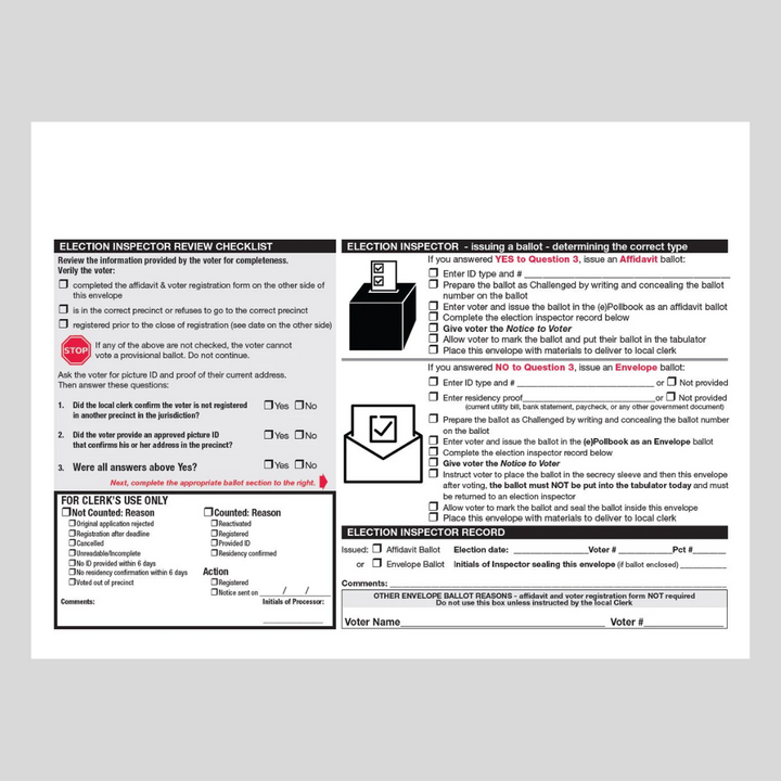 Folleto de instrucciones de la boleta provisional