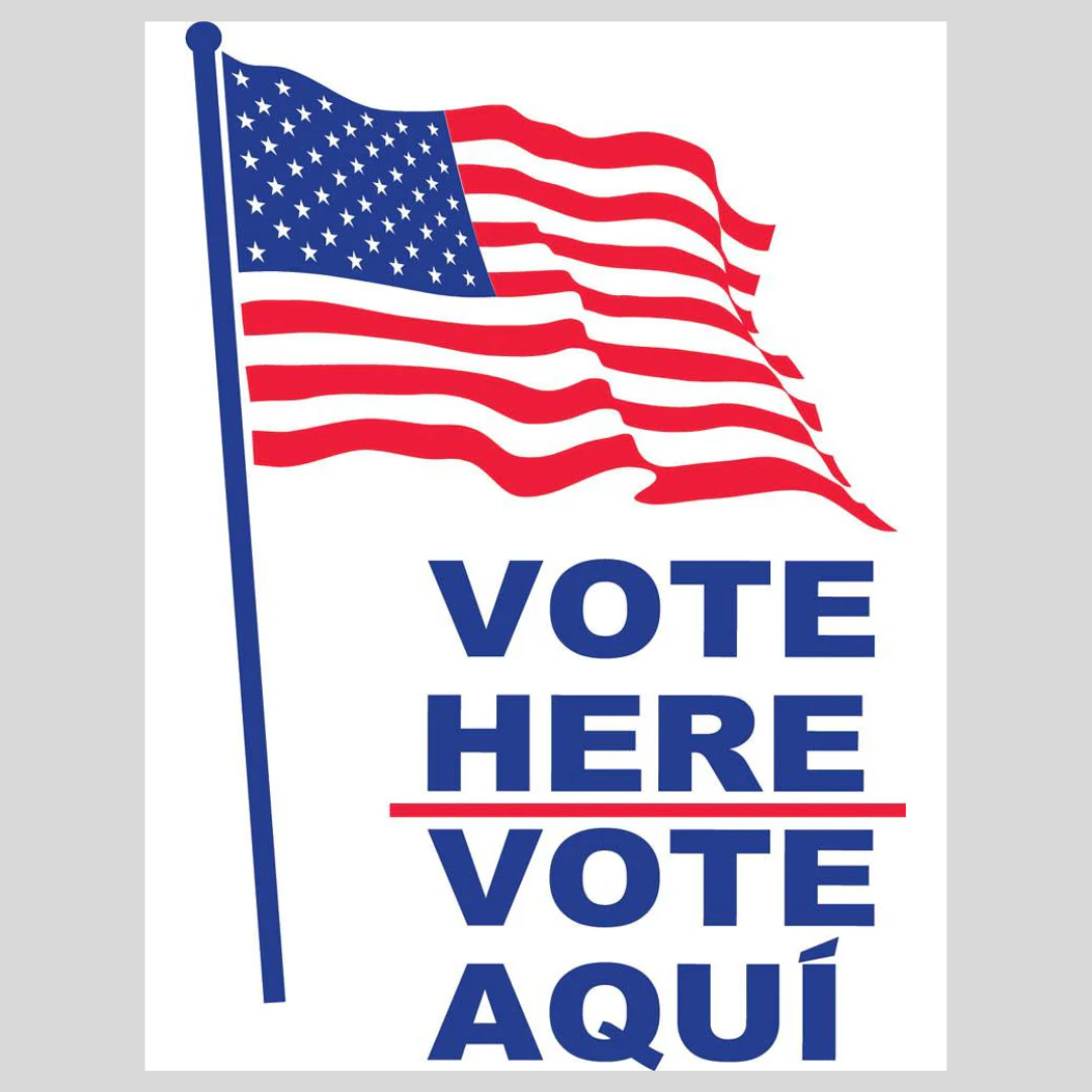 Vote Here-Vote Aqui American Flag Sign SG-203B