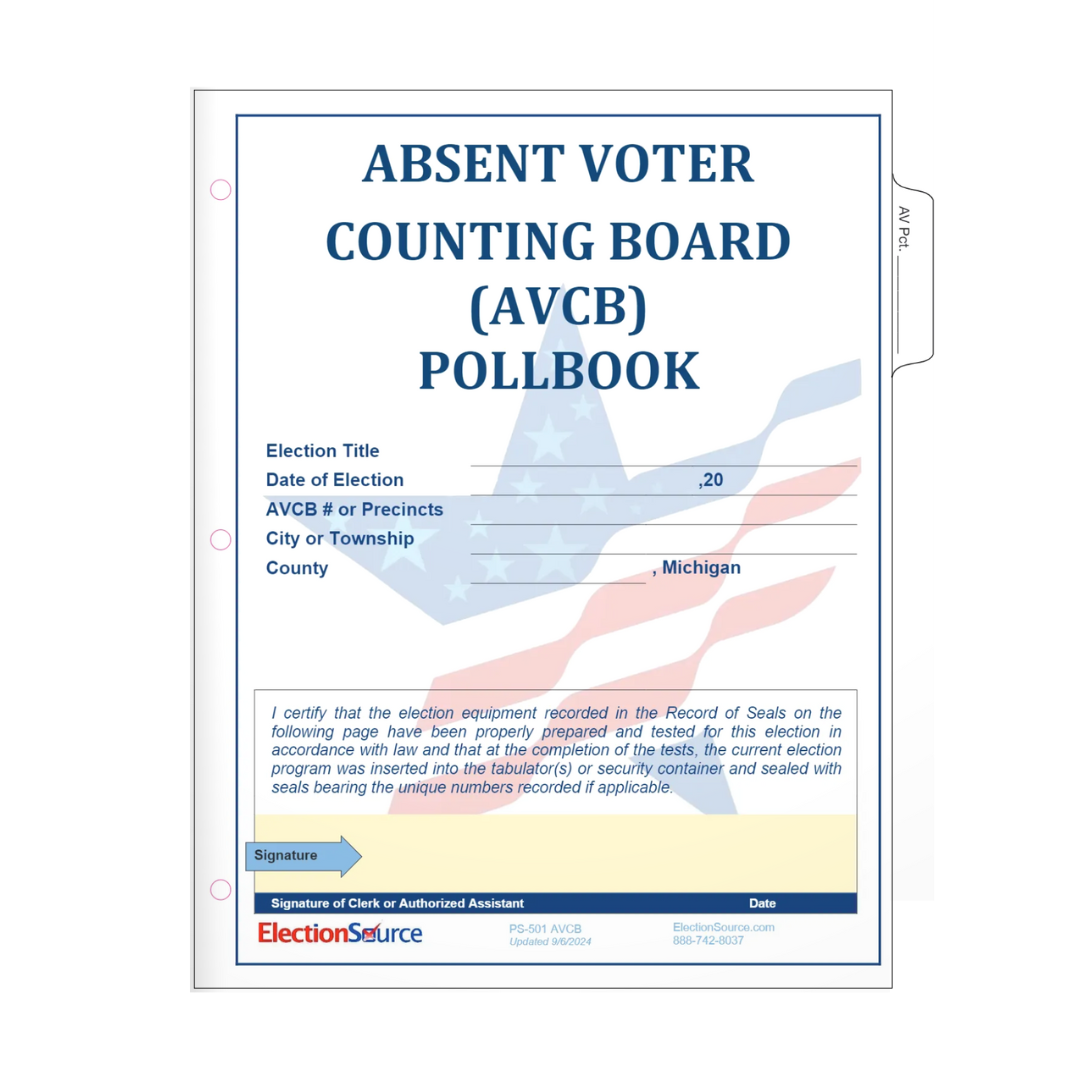 Absent Voter Poll Book PS-501-AVCB