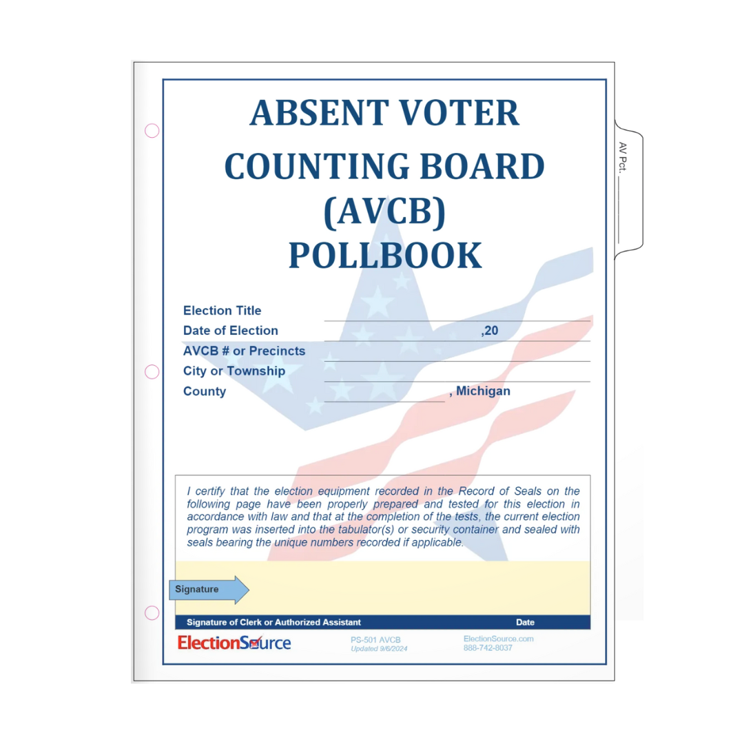 Absent Voter Poll Book (PS-501-AVCB)
