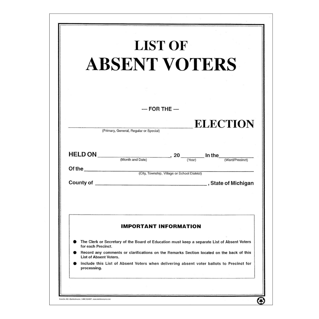 Lista de boletas de votantes ausentes emitidas