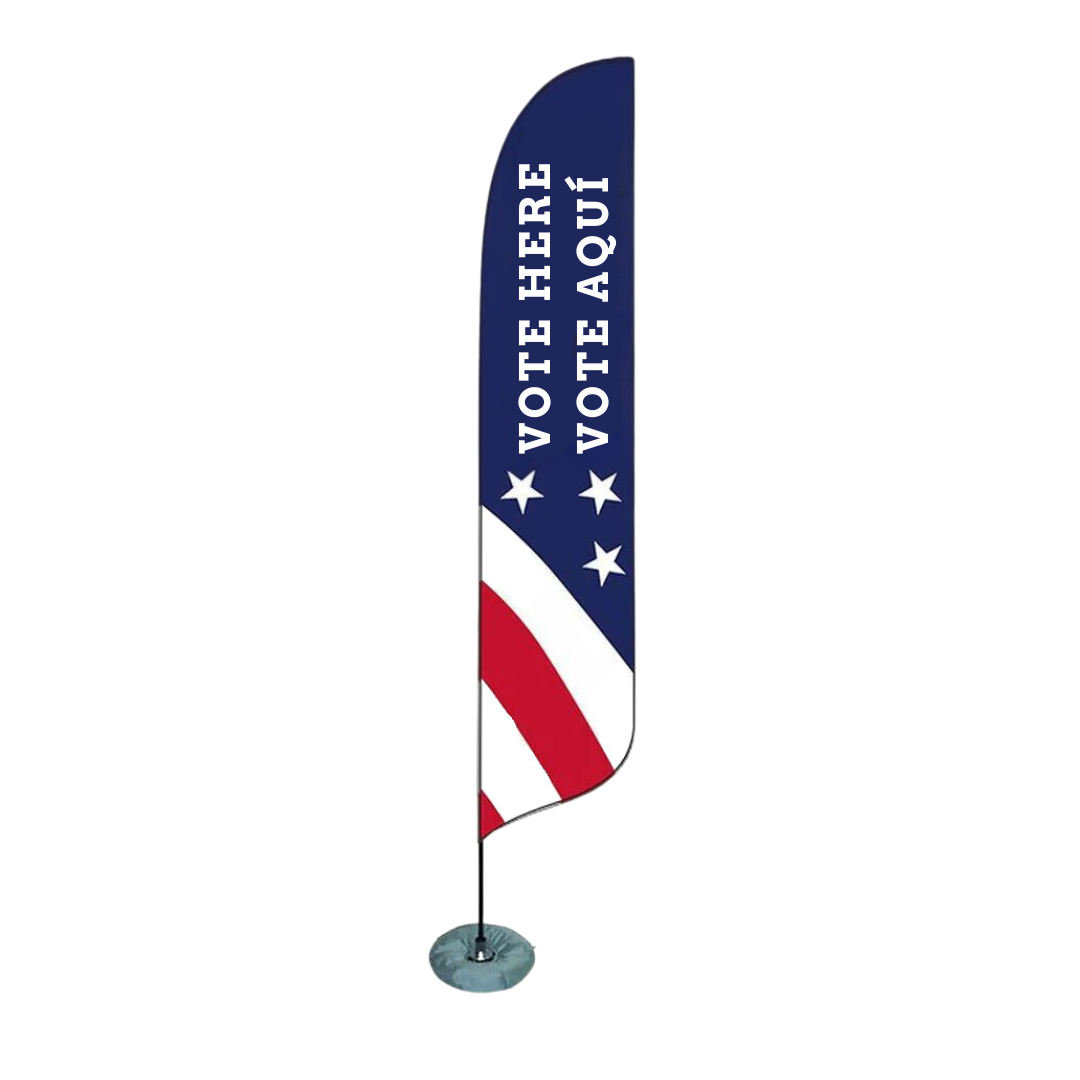 Vote Here Vote Aqui Feather Banner (SG-FeatherES)