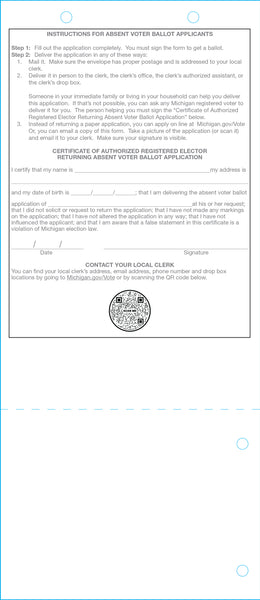 Application for Absent Voters Ballot for Presidential Primary.