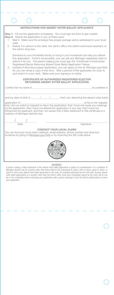 Application for Absent Voter Ballot, Dual