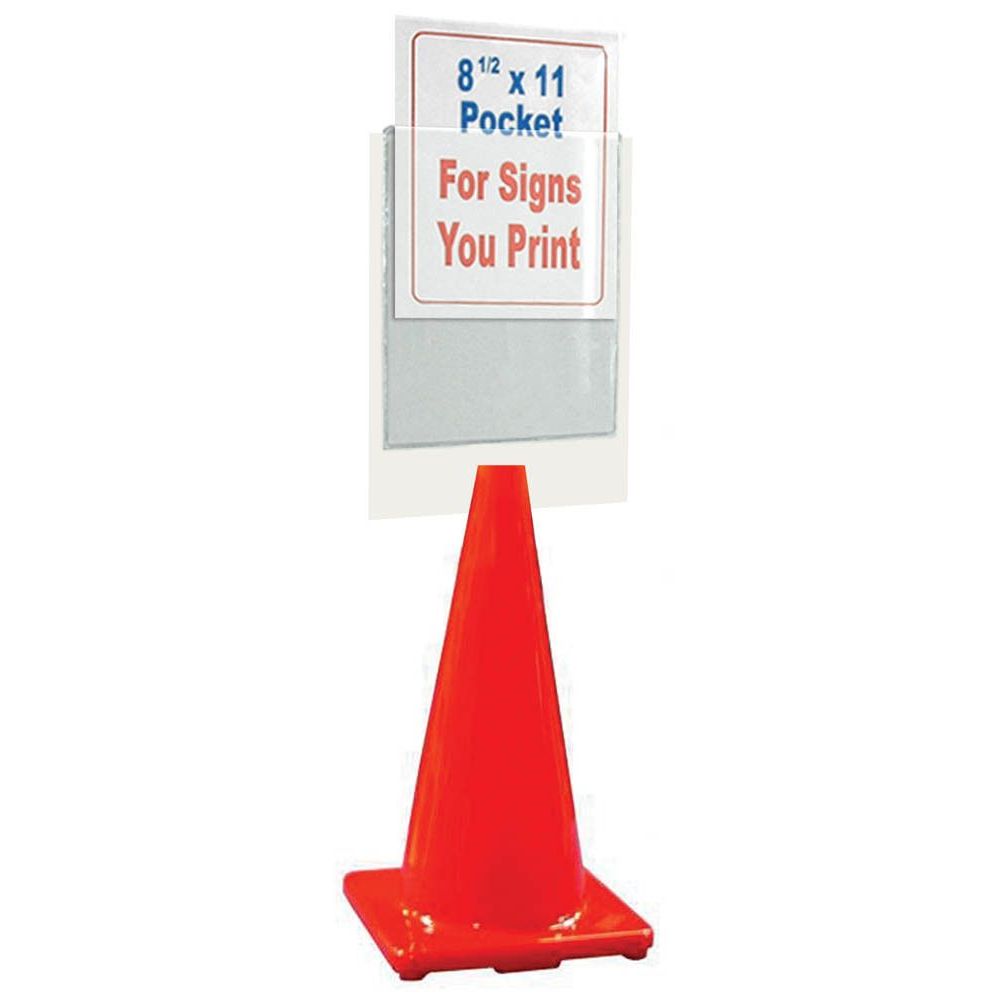 Clear Pocket Cone Topper Sign Double Sided