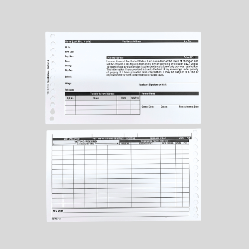 QVF  Registration Master Card - Punching (FM-138)