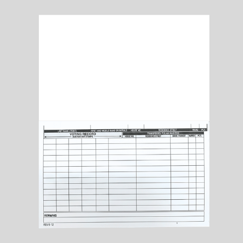 QVF Registration Master Card - NO PUNCHING (FM-135)
