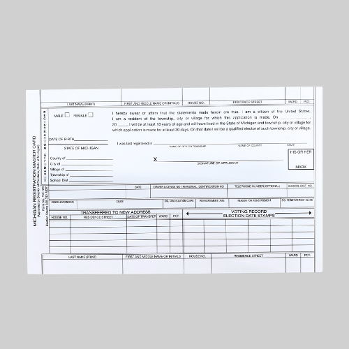 Tarjeta maestra de registro
