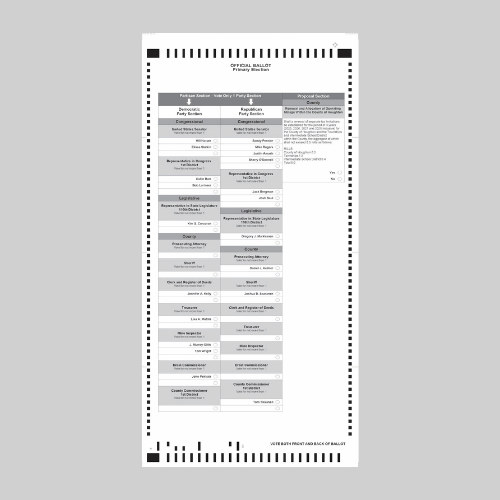 BOD Ballot Stock QUOTE Not Stubbed or Numbered (ICX-BOD)