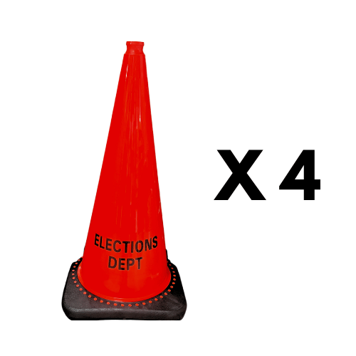 28" Elections Dept. Traffic Cone 4 PACK (CC-106-4)