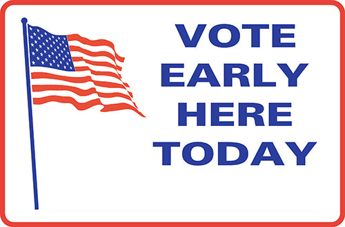Vote Early Here Today With Flag SG-113D
