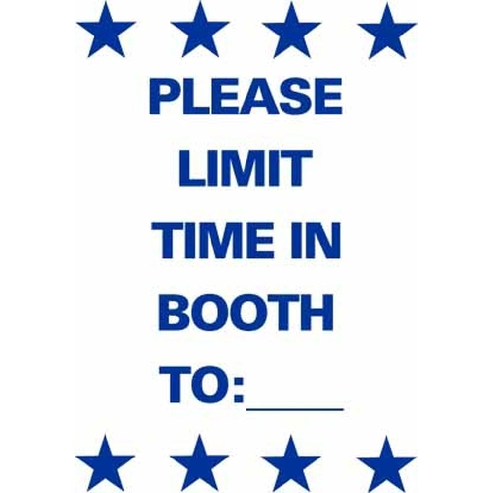 PLEASE LIMIT TIME IN BOOTH TO:___ DOUBLE SIDED SG-306A2