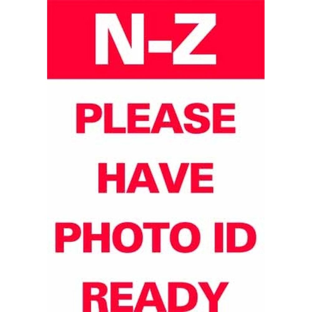 N-Z PLEASE HAVE PHOTO ID READY DOUBLE SIDED SG-317A2