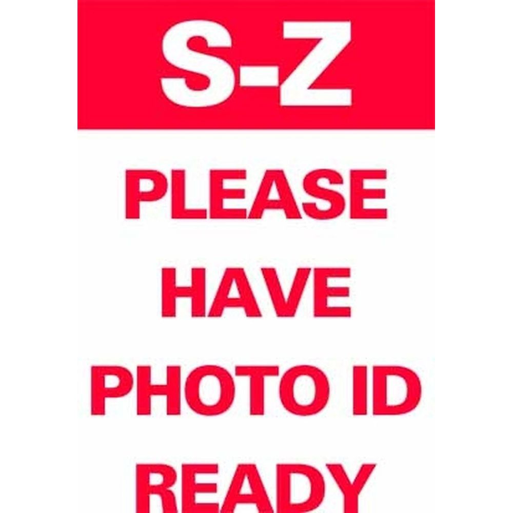 S-Z PLEASE HAVE PHOTO ID READY DOUBLE SIDED SG-321A2