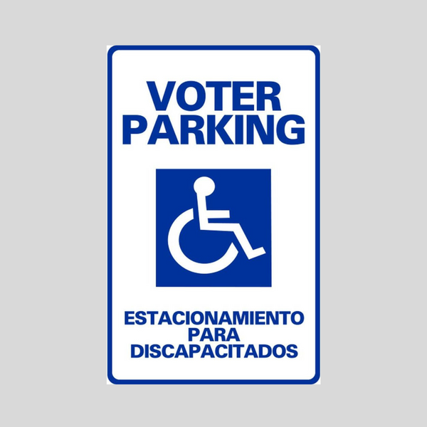 VOTER PARKING ESTACIONAMIENTO PARA DISCAPACITADOS Medium A-Frame Sign SG-108C