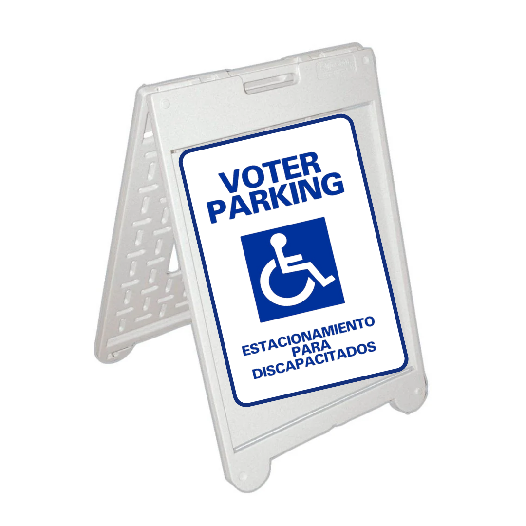 VOTER PARKING ESTACIONAMIENTO PARA DISCAPACITADOS Medium A-Frame Sign (SG-108C)