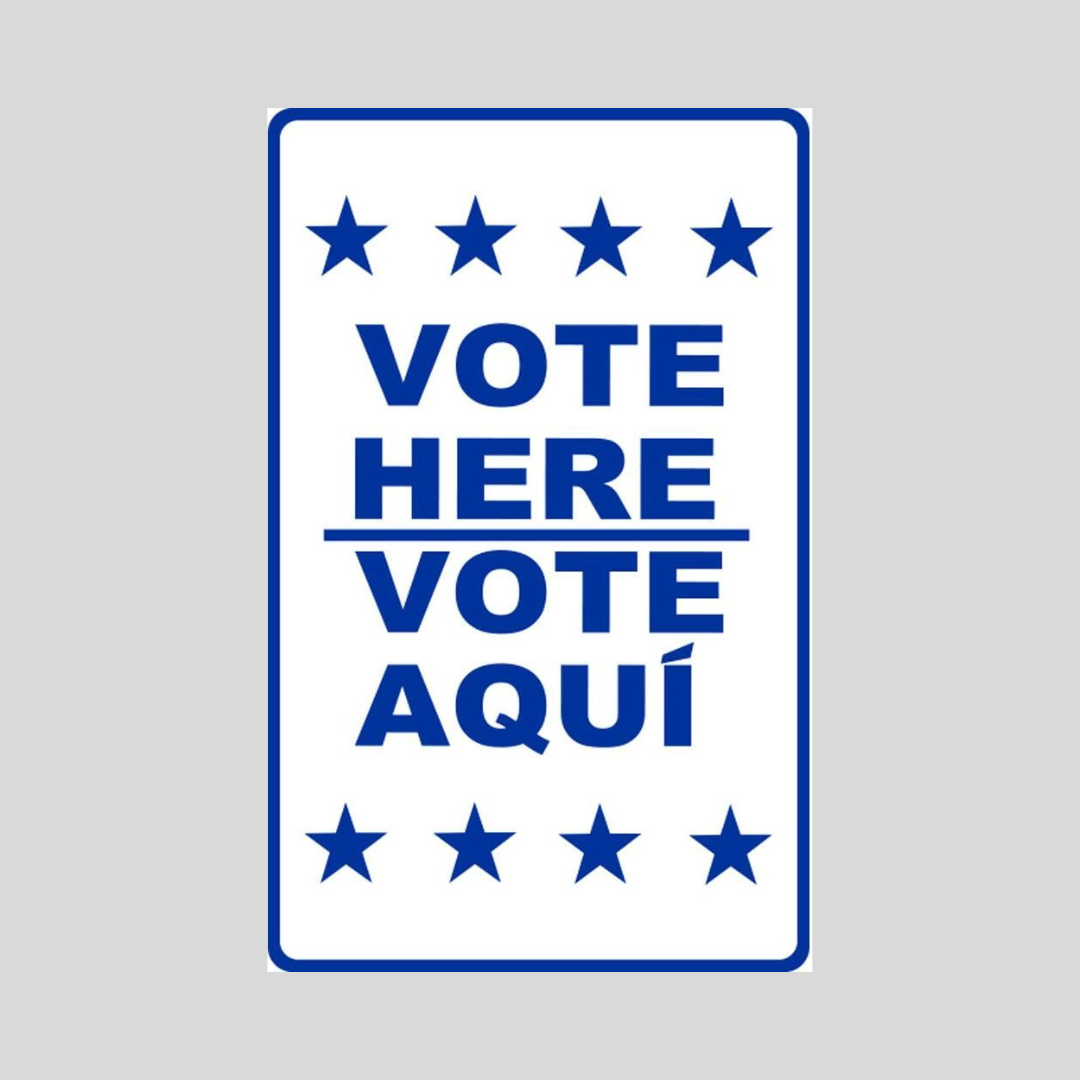 VOTE HERE/VOTE AQUI STAR Weightable Base Sign (SG-205H)