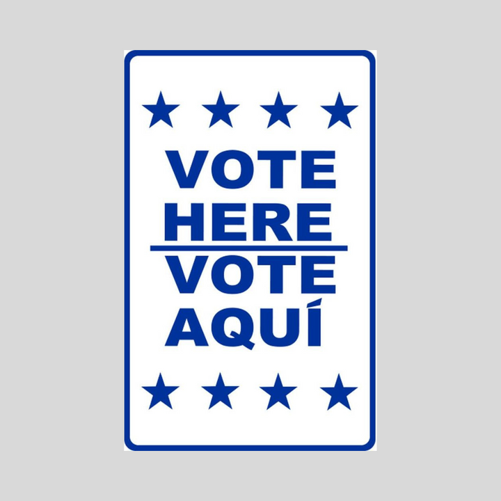 VOTE HERE/VOTE AQUI STAR Weightable Base Sign (SG-205H)