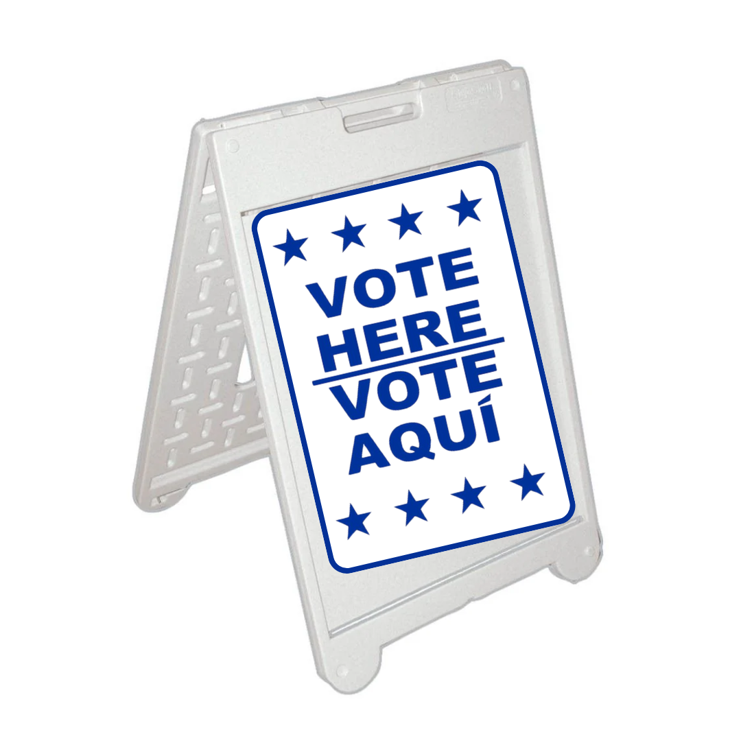 VOTE HERE/VOTE AQUI STAR Medium A-Frame Sign (SG-205C)