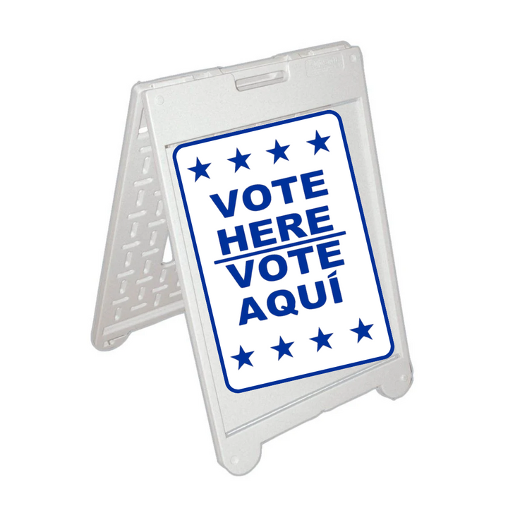 VOTE HERE/VOTE AQUI STAR Medium A-Frame Sign (SG-205C)