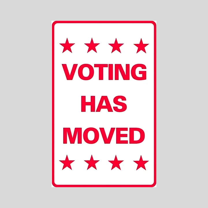 VOTING HAS MOVED Weightable Base Sign (SG-206H)