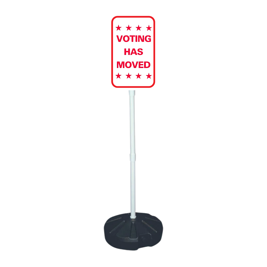 VOTING HAS MOVED Weightable Base Sign (SG-206H)