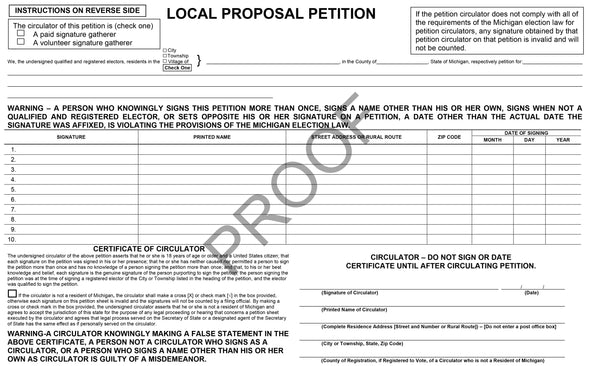County-Local Proposal Petition