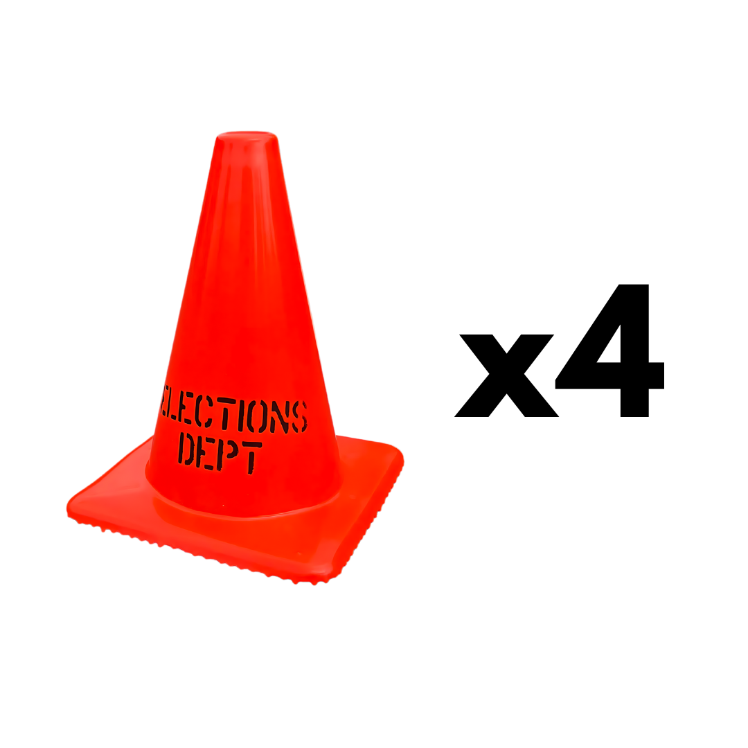 12" Elections Dept. Traffic Cone 4 PACK CC-105-4