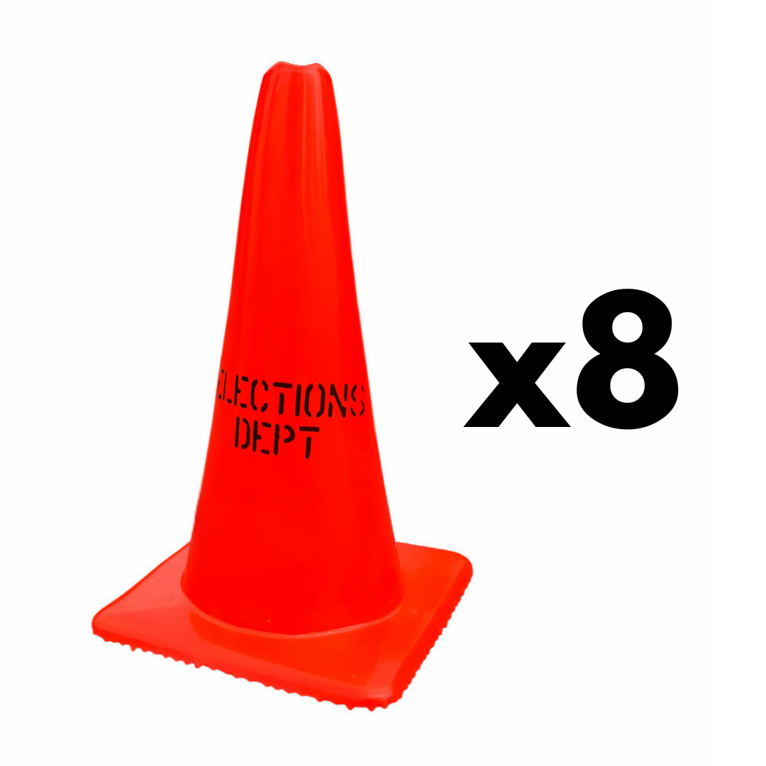 18" Elections Dept. Traffic Cone 8 PACK CC-101-8