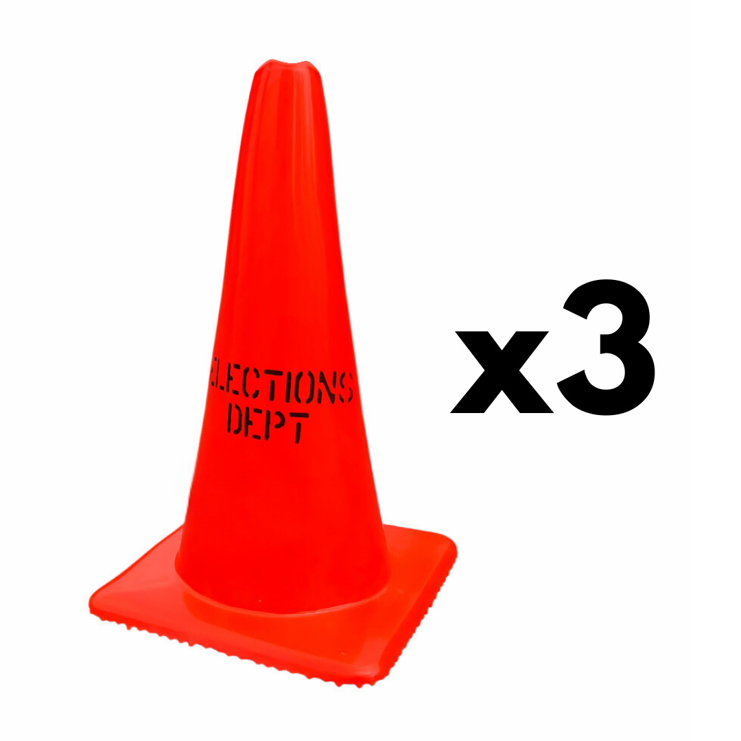 36" Elections Dept. Traffic Cone 3 PACK CC-107-3